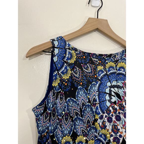 Joseph Ribkoff Kaleidoscopic Mandala Maximalist Boho Resort Dress 6 Art Eclectic - Picture 7 of 12